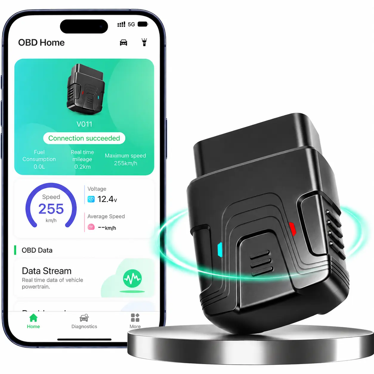 VOICETANK Bluetooth OBD2 Scanner for Cars - Wireless OBD2 Scan Tools & Code Reader for iPhone/Android Wireless Auto Diagnostic Tool to Read and Clear Error Codes Live Data Reset Exclusive APP