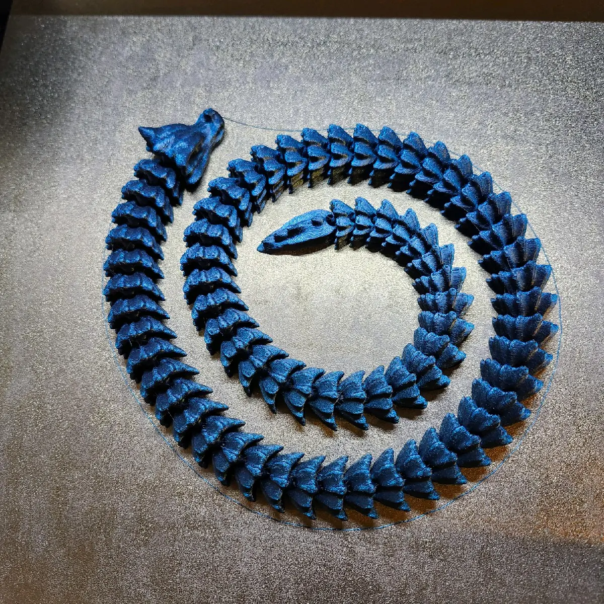 Long 3d printed articulated dragon