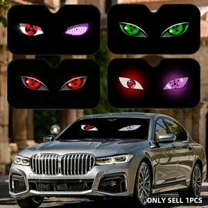 Personality cool Anime Eyes funny Sun Visor Car Windshield Sun Shade UV Block Heat Insulation Reflective Cover Keeps Interior Cool Protects Dashboard Foldable Easy Storage Universal Fit for Car SUV Truck Car Sunshade Summer Must-Have