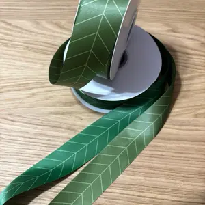 50 yards - 1.5" LEAVES Print Double-faced Satin Ribbon