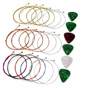 6-String Acoustic Guitar Replacement Kit – 3 Sets of Steel Strings, Includes 6 Guitar Picks. Ideal for Beginners & Performing Musicians