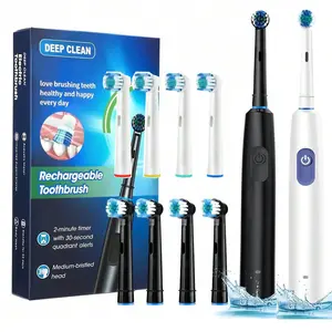 Electric Toothbrush, 1 Set Rechargeable Toothbrush with 4 Replacement Soft Brush Heads, Oral Care Toothbrushes for Adults