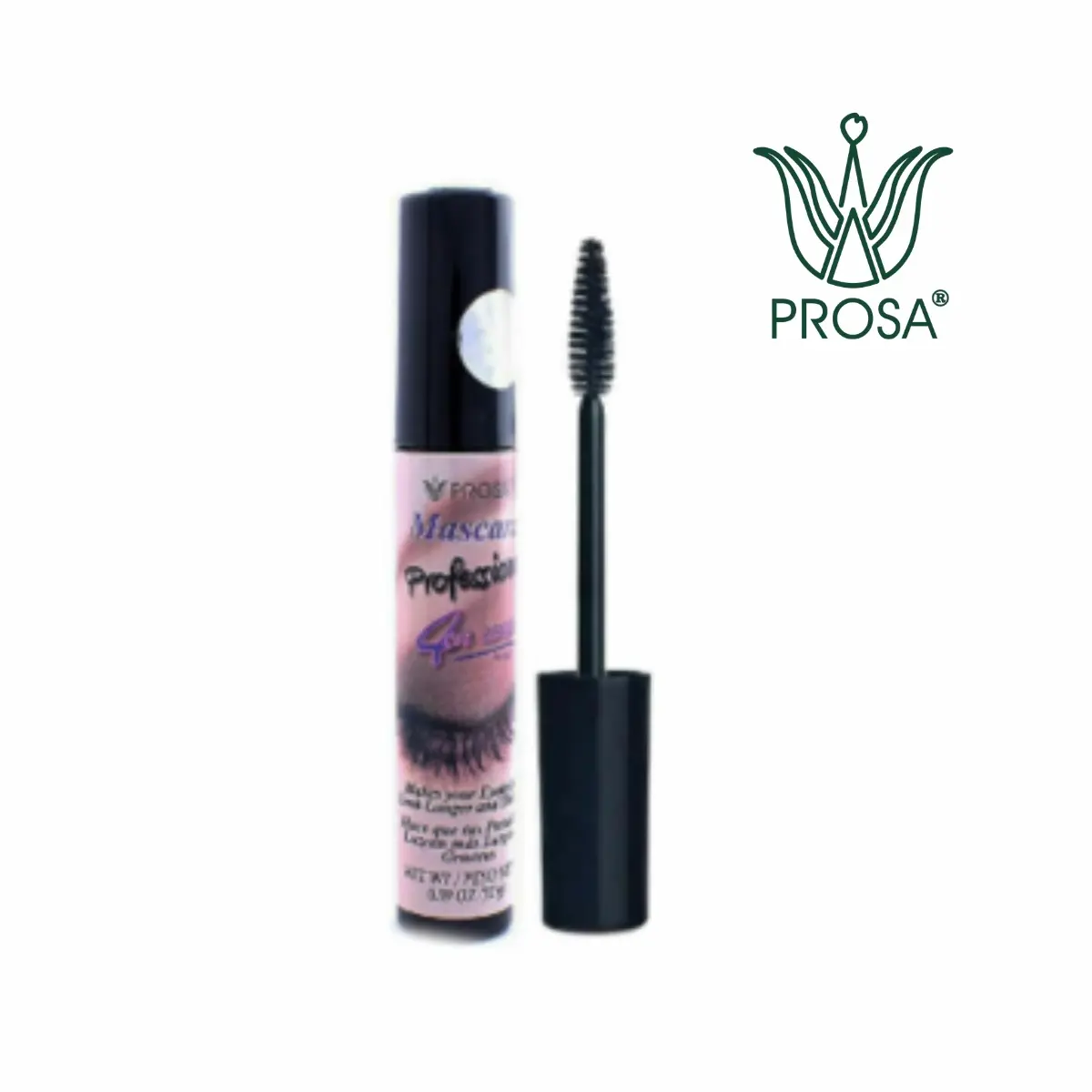 Prosa 4-in-1 Professional Mascara - Mascara Volume and Length, Brightening, Water Resistant, Smudge Proof, Non Toxic, Single Item Cosmetic for Perfect Makeup Looks