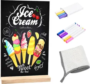 5.1 x 7.9 inch Small Chalkboard Signs with  Base Stand Double Sided Chalk Board Sign Message Board for Tables Decorations  Party Kitchen Wedding (5.1 x 7.9 in)