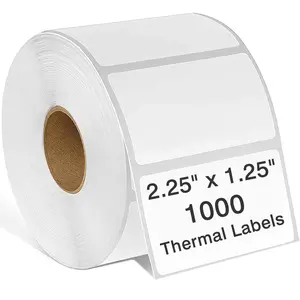 Thermal Labels 2-1/4 x 1-1/4, Adhesive Label Stickers 1000 Printer Papers for Barcode, FNSKU, Mailing, Shipping, Compatible with Zebra, Rollo and More Thermal Printer