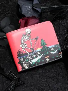 Men's Punk Style Skeleton Pattern Card Holder, Casual Large Capacity Multi Card Slot Wallet, Fashionable Card Holder for Daily Use, Stylish Wallet