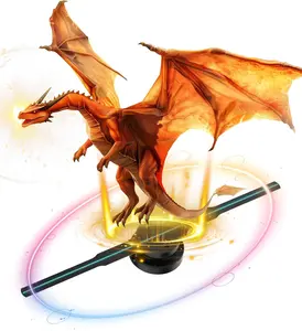 3D Hologram Fan,3D Hologram Projection Light Two Blades 42cm User-Friendly Plug and Play Holographic Advertising Show LED Lights, Easy Wall Mount Decorations for Holiday Gift