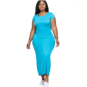 Plus Size Short Sleeve Maxi Dress