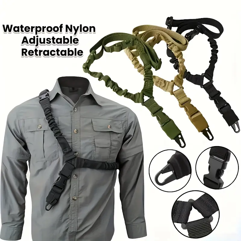 Tactical Gun Sling, Adjustable Nylon Strap with All-Metal Hooks and Hook Keeper, 2-Point Firearm Sling for Outdoor Hunting, Sports & Outdoor Tactical Accessory, Tactical Accessories