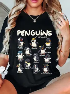 100% Cotton Unisex Penguin Penguins Animals of the World Penguin Lovers T-Shirt