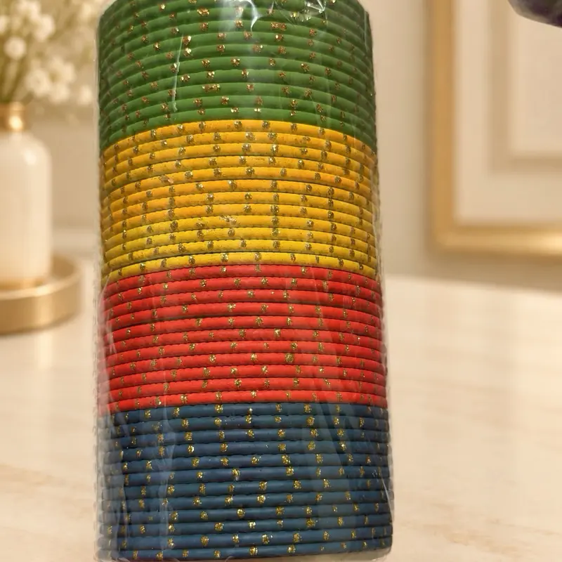 48-Piece Colorful Bangle Set, Featuring 4 Assorted Colors with 12 Bangles Each