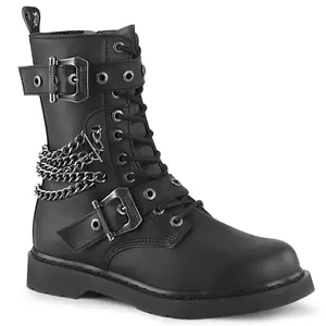 Demonia Men's Bolt-250 Black Vegan Leather Ankle Boots