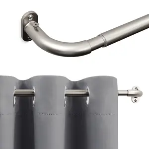 16/19mm Curtain Rod with TT Bent Brackets | Full Blackout Wraparound Rod | Heavy Duty