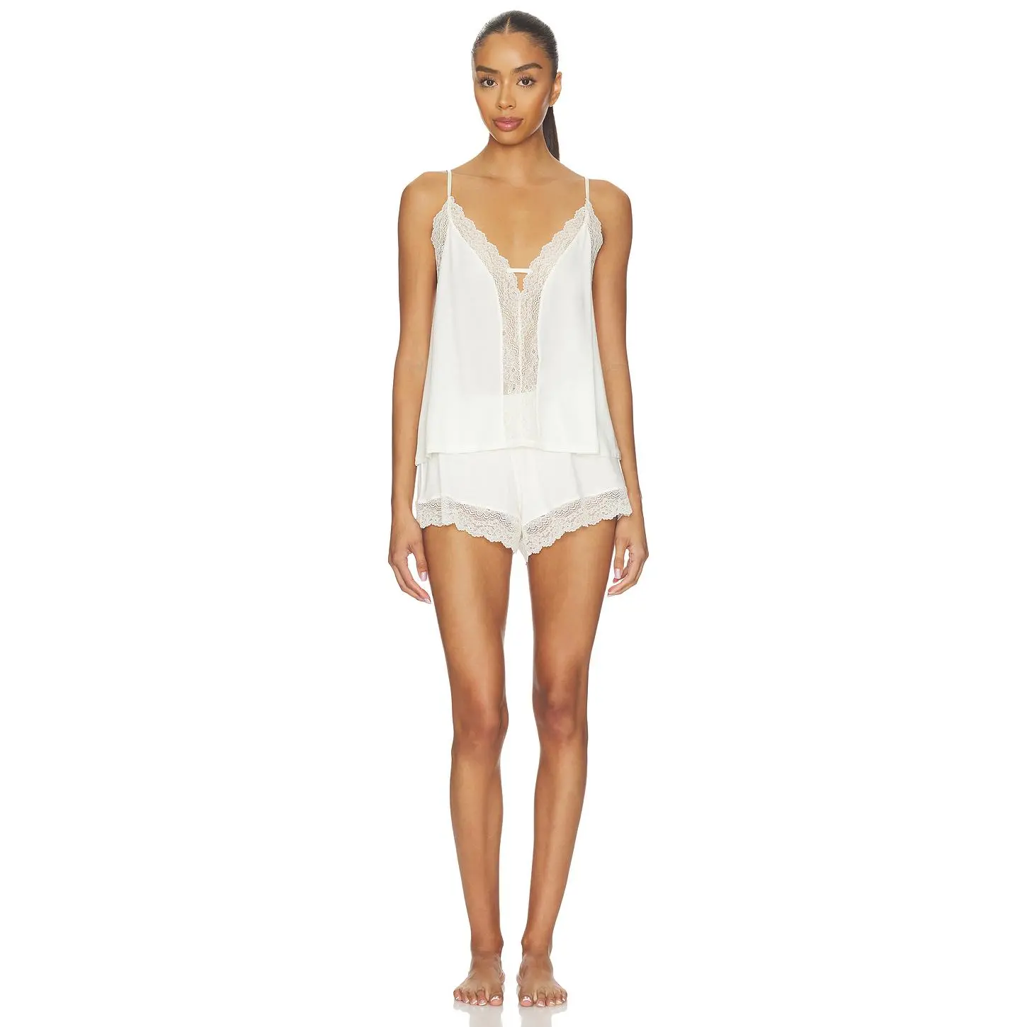 eberjey Lara Pajama Set in Ivory