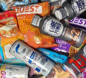 Mixed Loaded Protein Snack and Beverage 8LB Assorted Box - Includes Mystery Energy Drink - For GYM, Home, School, Office, Party - Multipack snack bundle