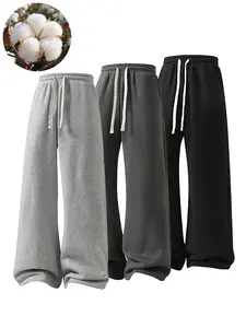 Men's Solid Fashion Loose Sweatpants, Versatile Year-Round Wear Oversize, Ideal for Autumn and Winter Wide Leg Straight Pants Casual Street Dance Pants Comfortable Winter Home Pants  Casual Sports Pants with Rivet Design Fashionable and Versatile