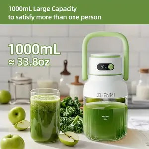 Portable juice maker with a capacity of up to 33 ounces, featuring a USB-C charging port that is easy to clean and 12 stainless steel blades suitable for fruits and vegetables at home, capable of crushing ice cubes and boasting a long batte keurig machine