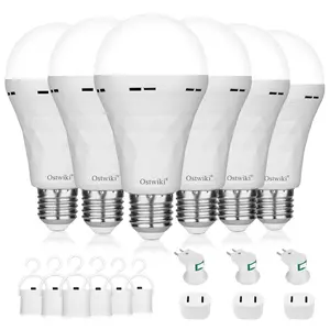 OSTWIKI Rechargeable Emergency LED Light Bulbs 9W E27 8500K & 3000K 1200mAh Battery Backup for Power Outage Camping Outdoor Hurricane Self-Charging Lighting tiktokshopspringglowup mother gift outdoorfun