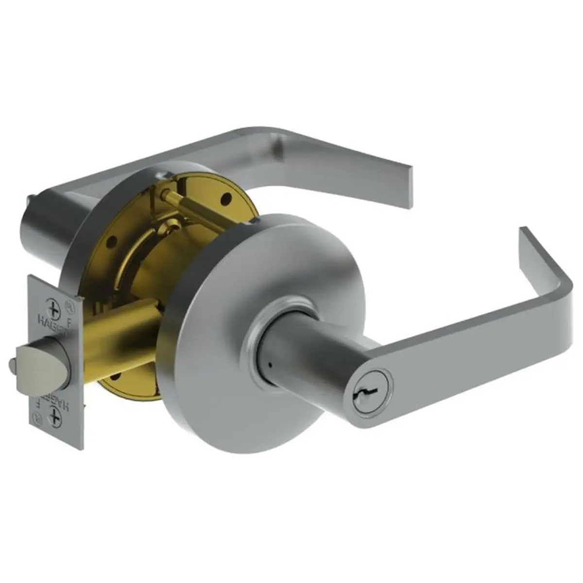 212 MAIN Commercial Duty Storeroom Cylindrical Lever Lock, Hager Withnell Zinc Base Lock with Cylindrical Key, Backset 2-3/4", No. 000143 Satin Chrome