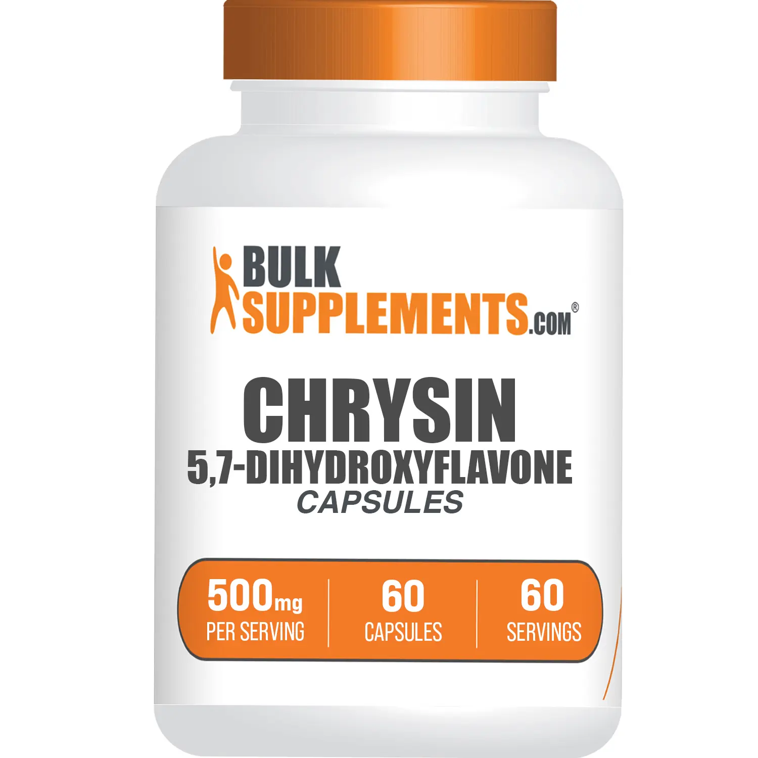 BulkSupplements - Chrysin 5,7-Dihydroxyflavone Capsules - Energy Boost - 60 Capsules - 500mg per Serving