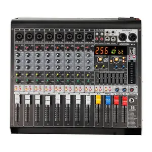 5 Core Audio Mixer 8 Channel DJ Soundboard USB Interface Bluetooth Mixing Console w 99 DSP Effect