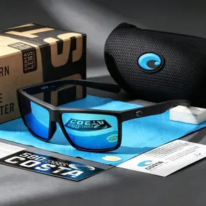 Costa Del Mar Rinconcito Black Frame/Blue Polarized Lenses 580P Sunglasses, Costa Glasses For Men, Stylish, Durable, Versatile, Polarized, Dustproof, Windproof, Anti-Blue Light, Anti-UV, Gifts For Him