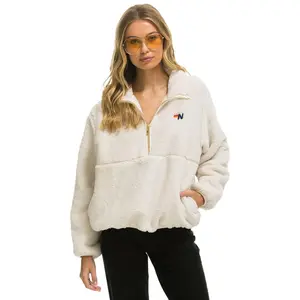 TEDDY APRES HALF ZIP JACKET - VINTAGE WHITE