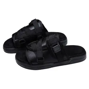 Original Slides for Men & Women Black Velcro Adjustable Straps Sandals with Arch Support & Slip Resistance Summer Beach Shoes Comfortable Walking Shoes for Wide Narrow Feet - Boy