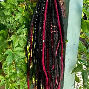 Red and black Viking double Ended Dreadlocks