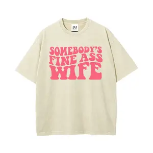 Somebody's Fine As Wife Nice Valentines Gift For Girlfriend or Wife Oversize Unisex Washed T-Shirt for Women and Men's Unisex Fit Batik Cotton Oversize Streetwear Menswear  Super Soft Pre-Shrunk
