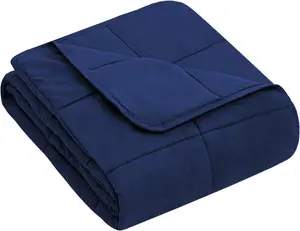 Yescool Weighted Blanket (5 Lbs, 36" X 48", Blue) Cooling Heavy Blanket for Sleeping Perfect for 40-60 Lbs, Breathable Blanket with Premium Glass Bead, Machine Washable yescool