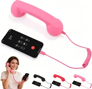 Wireless Retro Telephone Handset and Wire Radiation-Proof Handset Receivers Headphones for a Mobile Phone with Comfortable Call