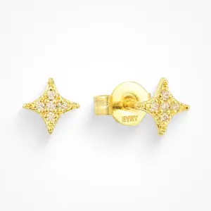 EVRY JEWELS Gold or Silver Plated Women's Hypoallergenic Shooting Star Earrings