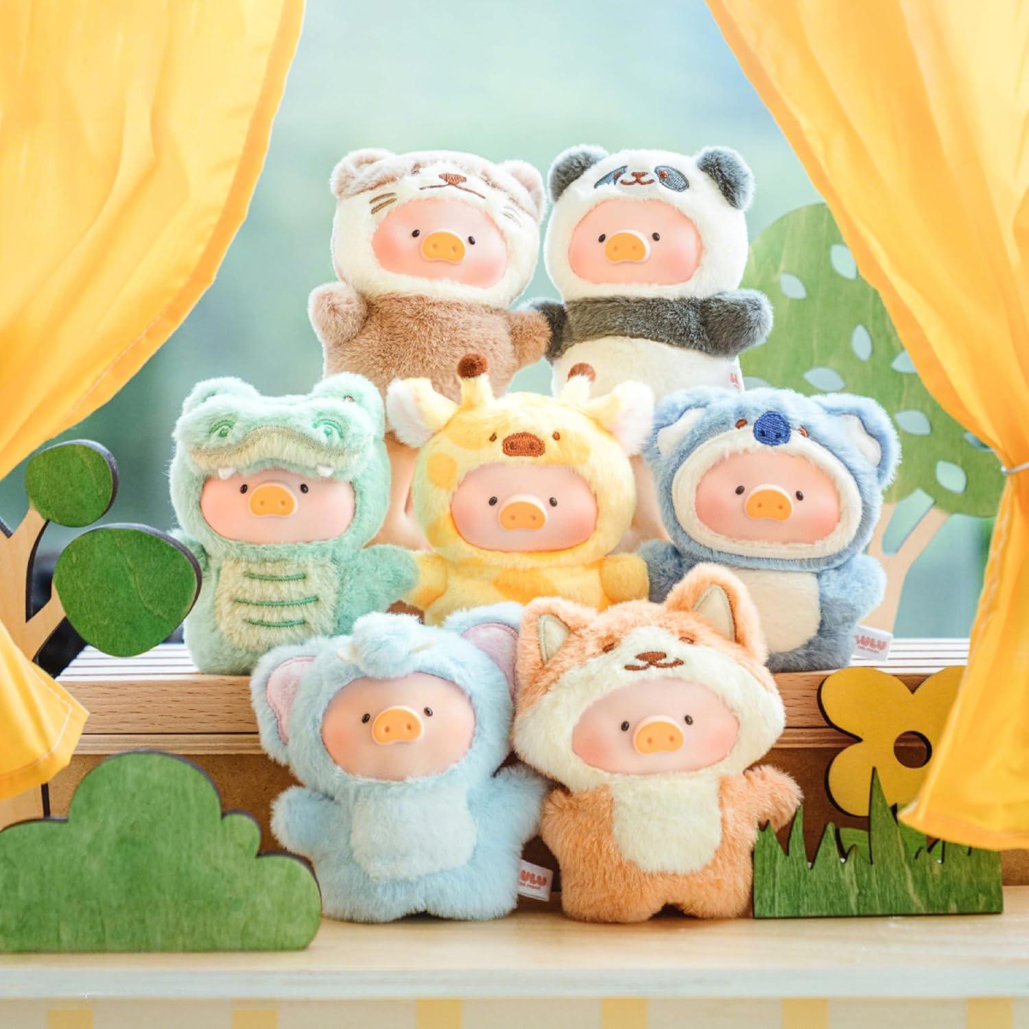 Lulu Piglet Series Dolls Actor Performance Series Fur Keychain Doll Finger Puppet Toy Cute Animal Secret Box Collection Decoration Item Birthday Gift Single