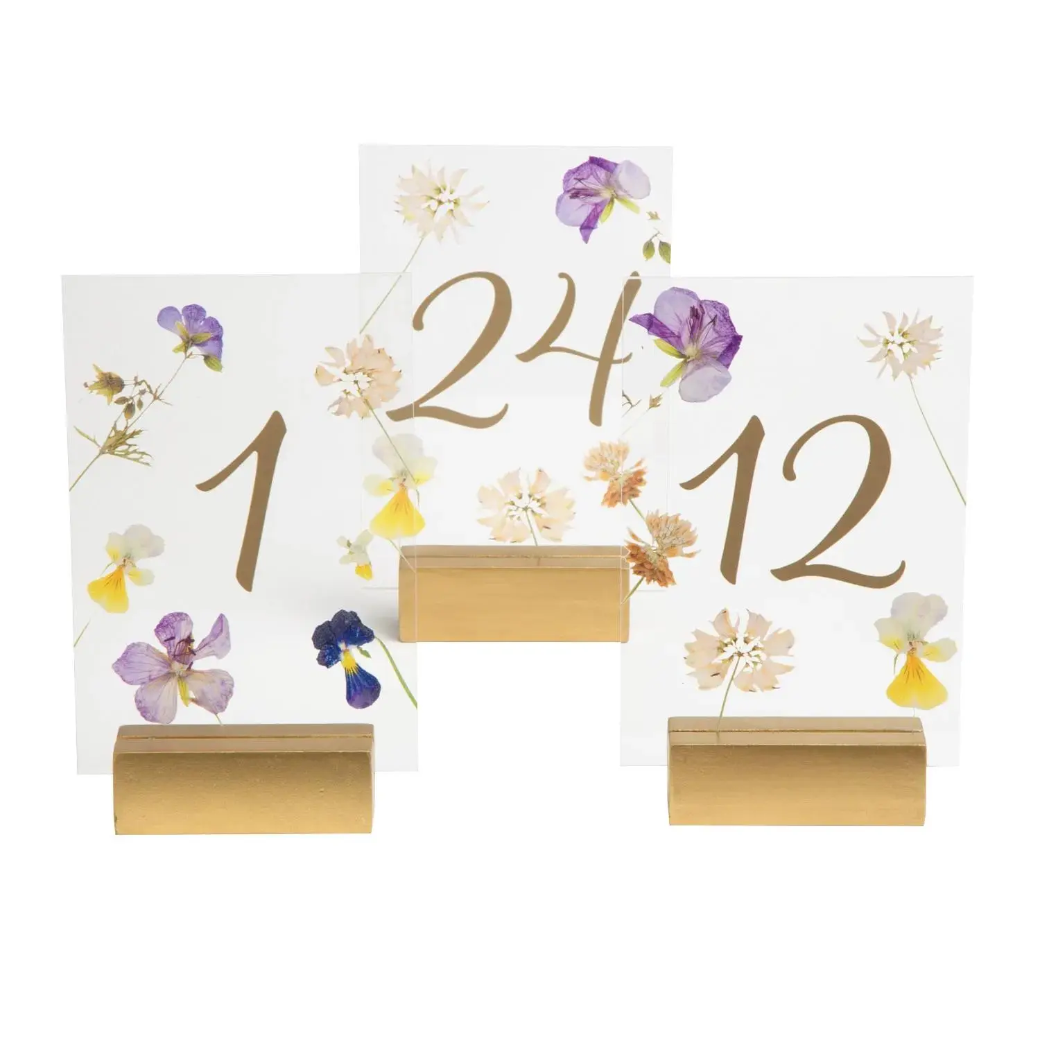 Bulk 24 Pc. Pressed Flower Table Numbers 1 - 24