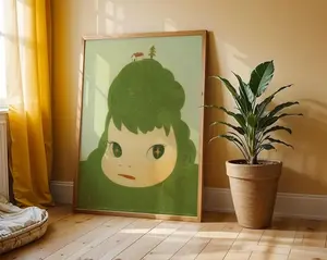 8K UHD Yoshitomo Nara poster Green Mountain Yoshitomo Nara Print 123 Drumming Girls Guitar Girl Yayoi Kusama Print Poster