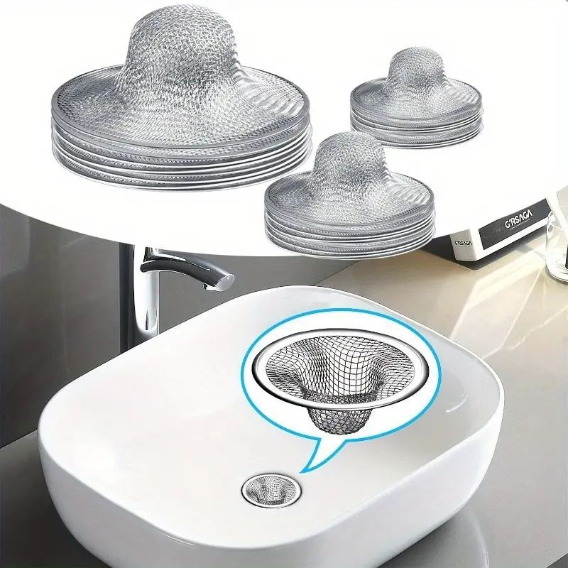 12 Pieces Stainless Steel Sink Strainer Drain Strainer with 4.4/2.8/2.1 Inch for Sink Drainage Kitchen Bathroom Bathtub Drain Screen Drain Hair Catcher