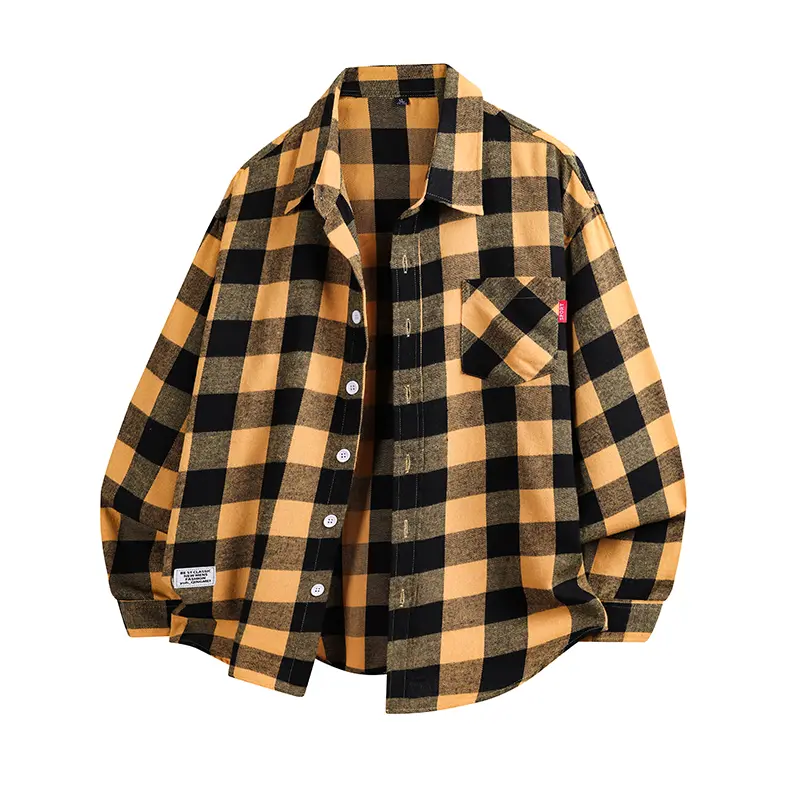 Men's Vintage Large Checkered Shirt, Trendy Versatile Plaid Shirt, Comfortable Breathable Loose Fit, Perfect for Everyday Wear, Gift for Father or Husband