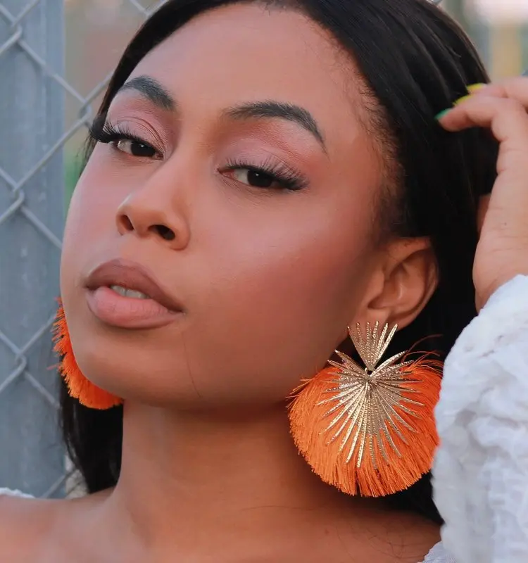 STATEMENT GOLD | Orange Tassle Earrings STATEMENT GOLD | Orange Tassle Earrings