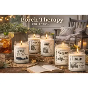 Porch Therapy Soy Candle | Fresh & Relaxing Outdoor Scents | Handmade Wooden Wick Candle