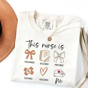 Comfort Colors Melanated Educated Motivated Elevated Nurse Shirt, Black History Month Nurse T-Shirt, Black Nurse Gift,Afro American RN Tee, Nurse Gift