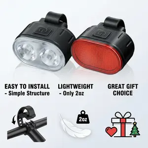 High Lumens Super Bright Bicycle Light Set, 6+4 Modes USB Rechargeable Bike Headlight & Taillight Set, Waterproof Safety Bike Front & Rearlight for Road, Mountain, Night Riding led light