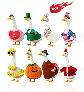 8-Piece Holiday-Themed 23-Inch Porch Goose Outfit Set — Covering Valentine's Day, Easter, Summer, Independence Day, Autumn, Halloween, and Christmas Themes (Decorative Goose Not Included)