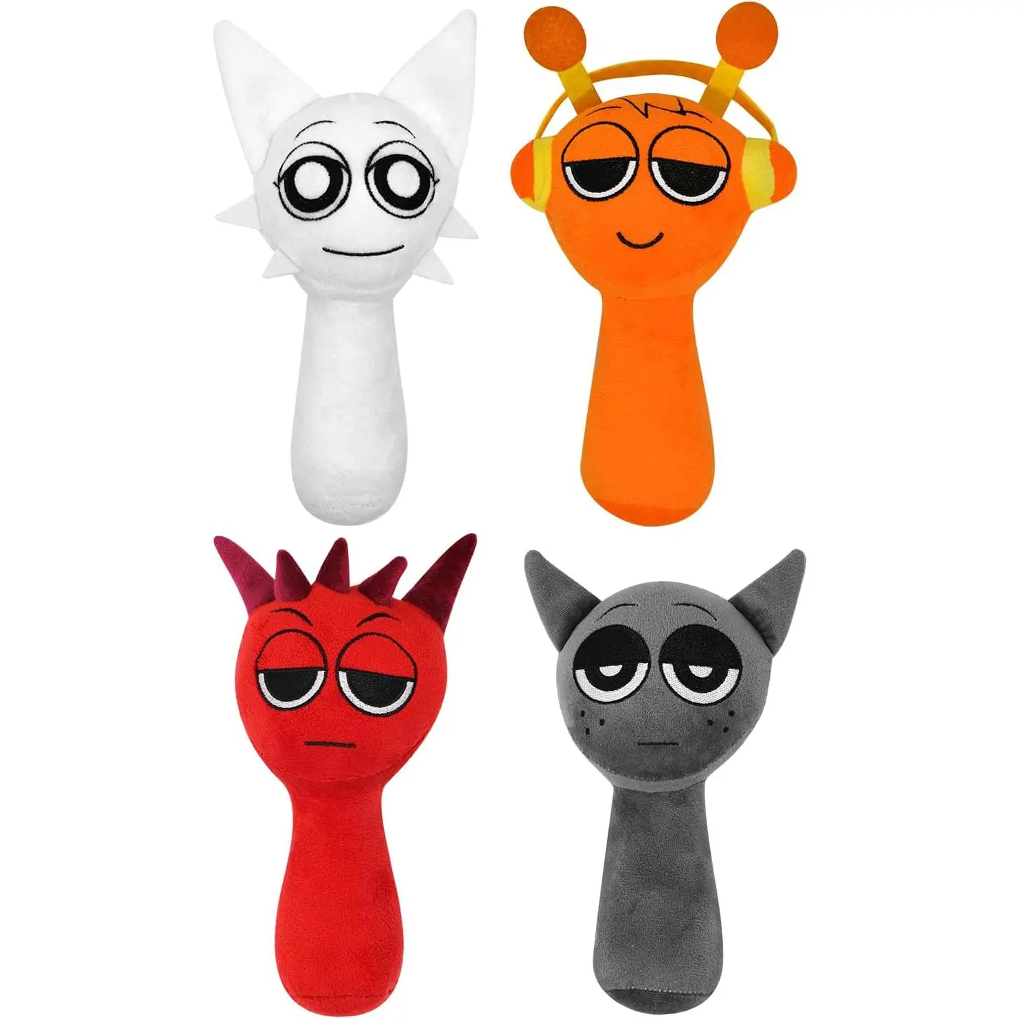 Sprunky Cartoonish Plush Stuffed Toys, 4 Pcs 8-in Adorable Design Unisex Character Soft Dolls, Ideal Christmas-Birthday Gifts for Fans (Toys & Hobbies, Stuffed Dolls)