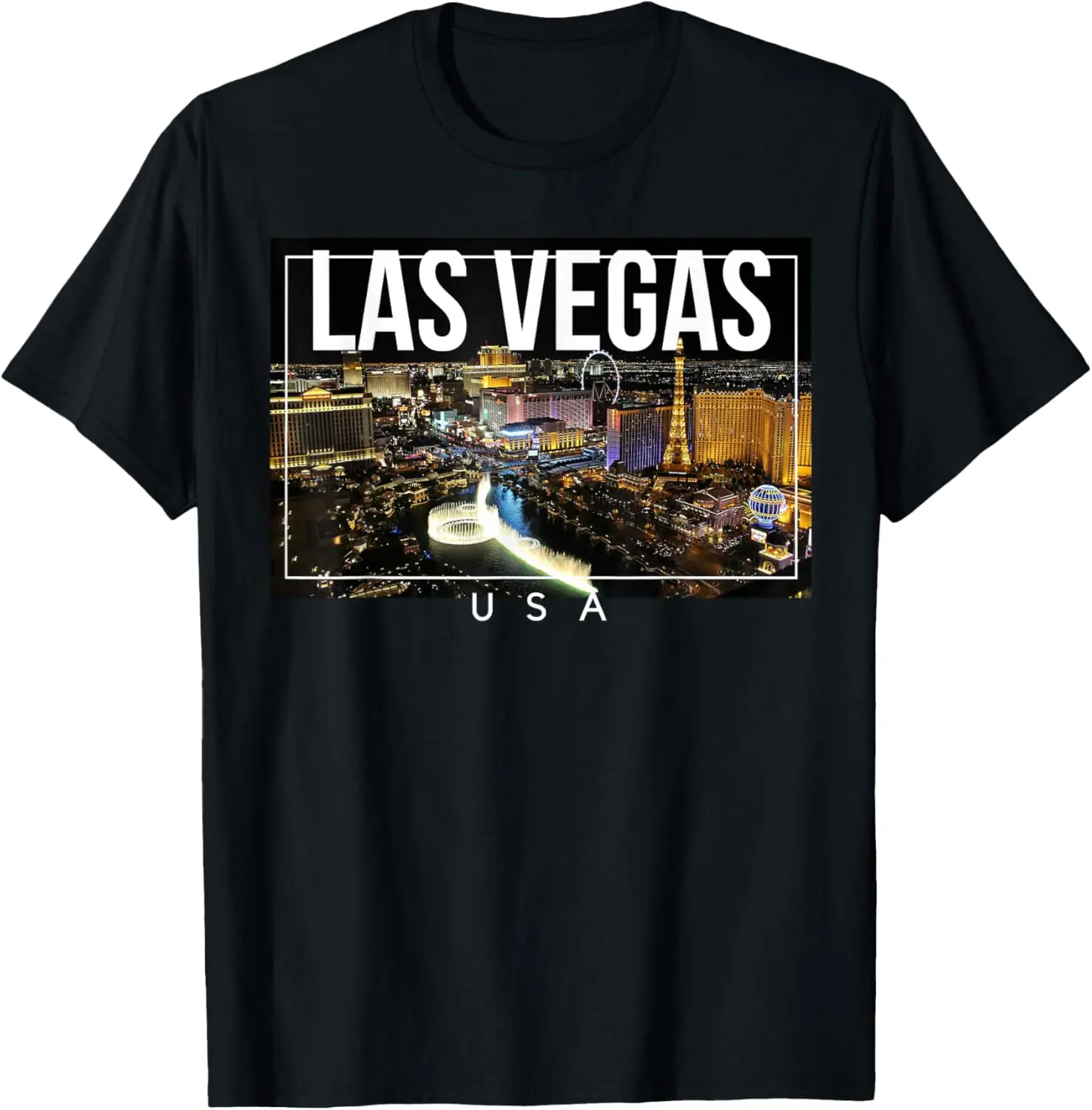 Las Vegas Nevada Strip - Tee for Casino and Poker Fans Summer Casual Shortsleeve Cotton T-Shirt