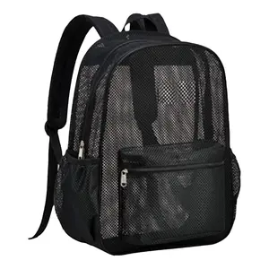 Mesh Backpack See Through Backpack with Adjustable Straps College Backpack Fitness Training Bag for Commuting Swimming Beach Outdoor Sports
