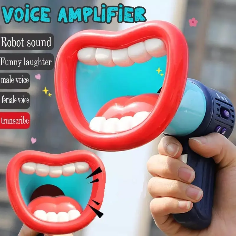 A voice-changing megaphone, a toy shaped like lips, a funny prank toy, Prank Gag Gift, a recording toy, a funny handheld megaphone. Suitable for pranks, suitable as a holiday gift
