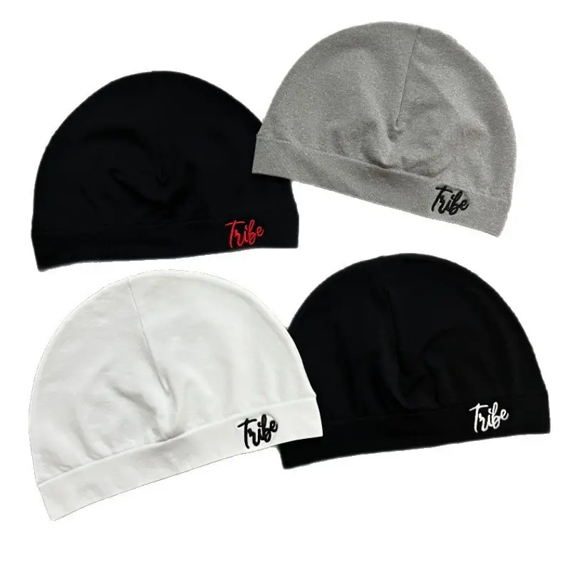 Unisex Y2K Tribe Embroidered Beanie Hat, Soft Stretch Knit Fitted Skull Cap, Lightweight Streetwear Hat for Men and Women