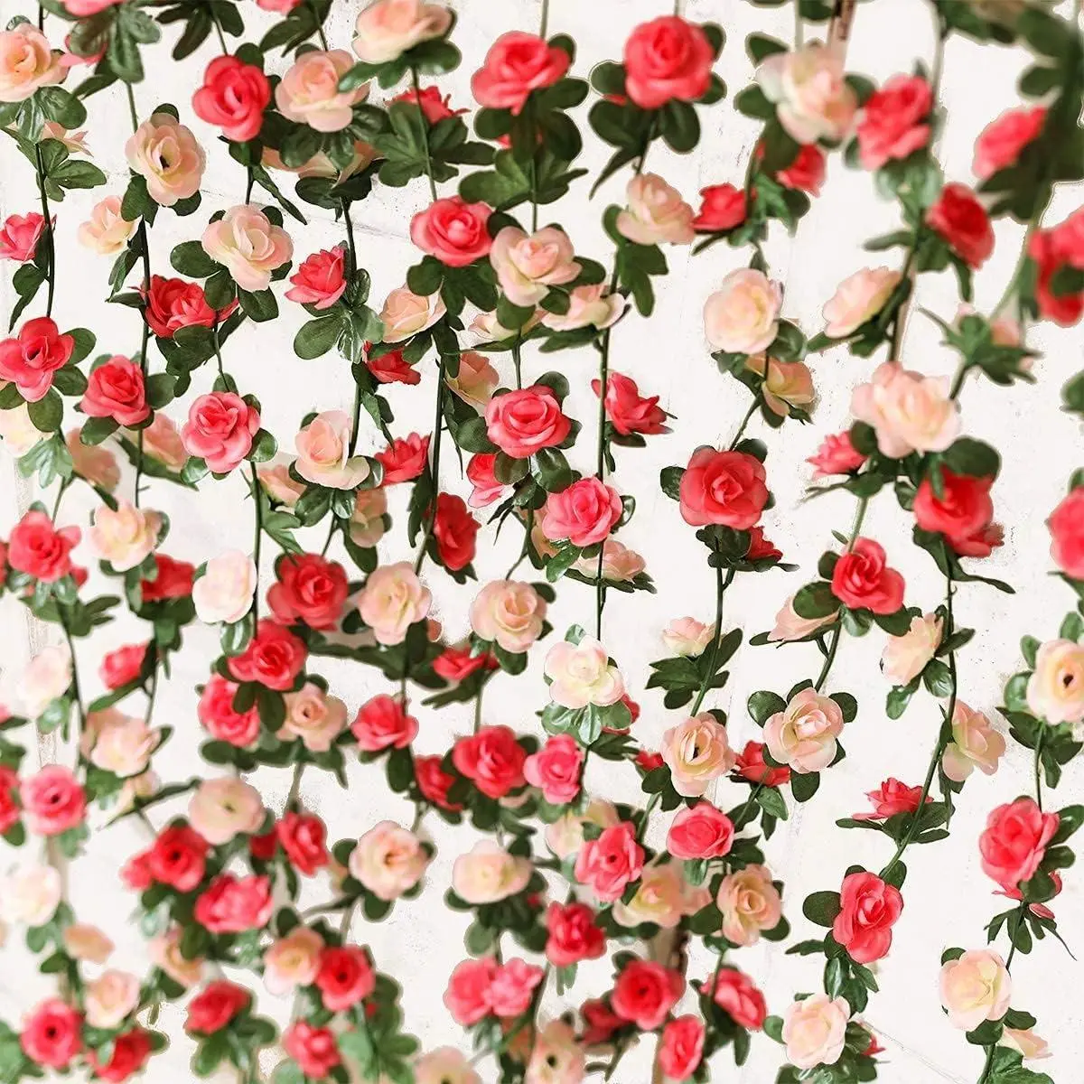 5 Pieces of Simulated Rose Rings -41 Feet (8.2 Feet Per Vine) for Wedding, Home, and Party Decoration, No Need To Take Care of Fake Flower Decorations, Suitable for Indoor and Outdoor Use - Easy To Hang decorative fake flower Artificial Peony Bouquet Garl
