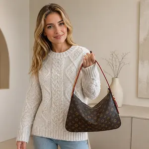 Slouchy Vintage Printed Hobo Bag Large Vegan Leather Commuter Tote for Women